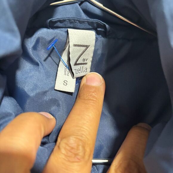 Z By Zella Women's Puffer Jacket Blue Small Full Zip Long Sleeve Mock Neck - Picture 6 of 9